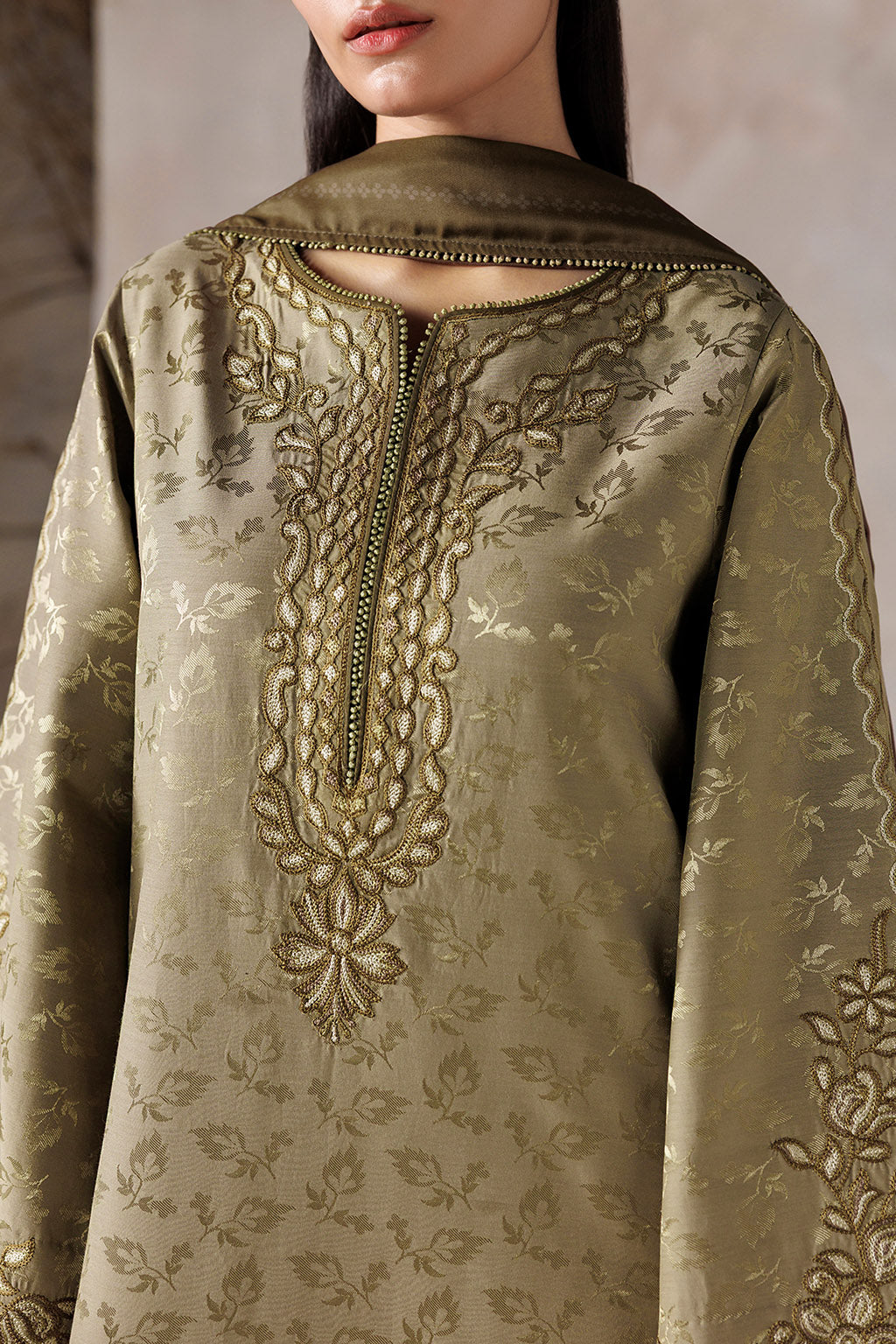 UE-743 Embroidered  Viscose Jacquard