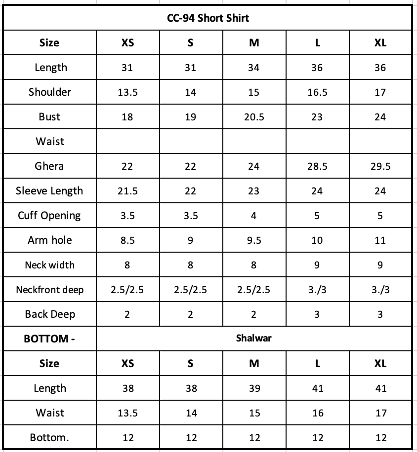 Size Chart