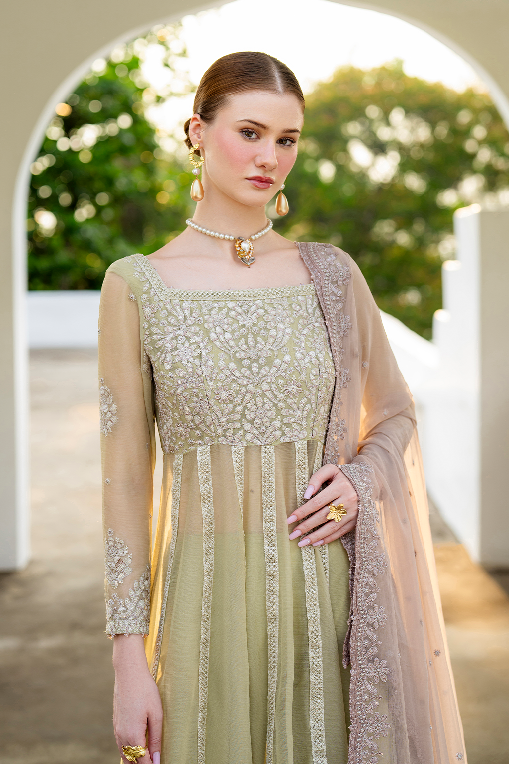 CC-68 Embroidered Chiffon - Iznik