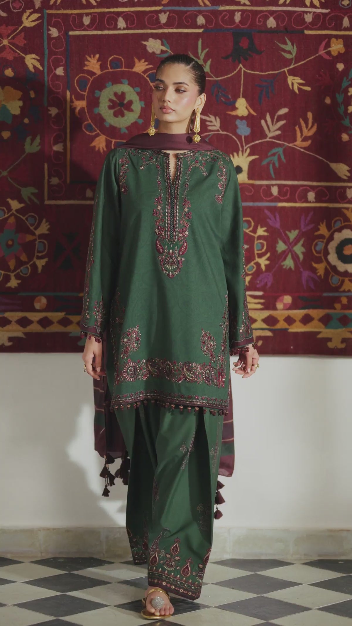 IPF-32  Embroidered Printed Viscose Linen