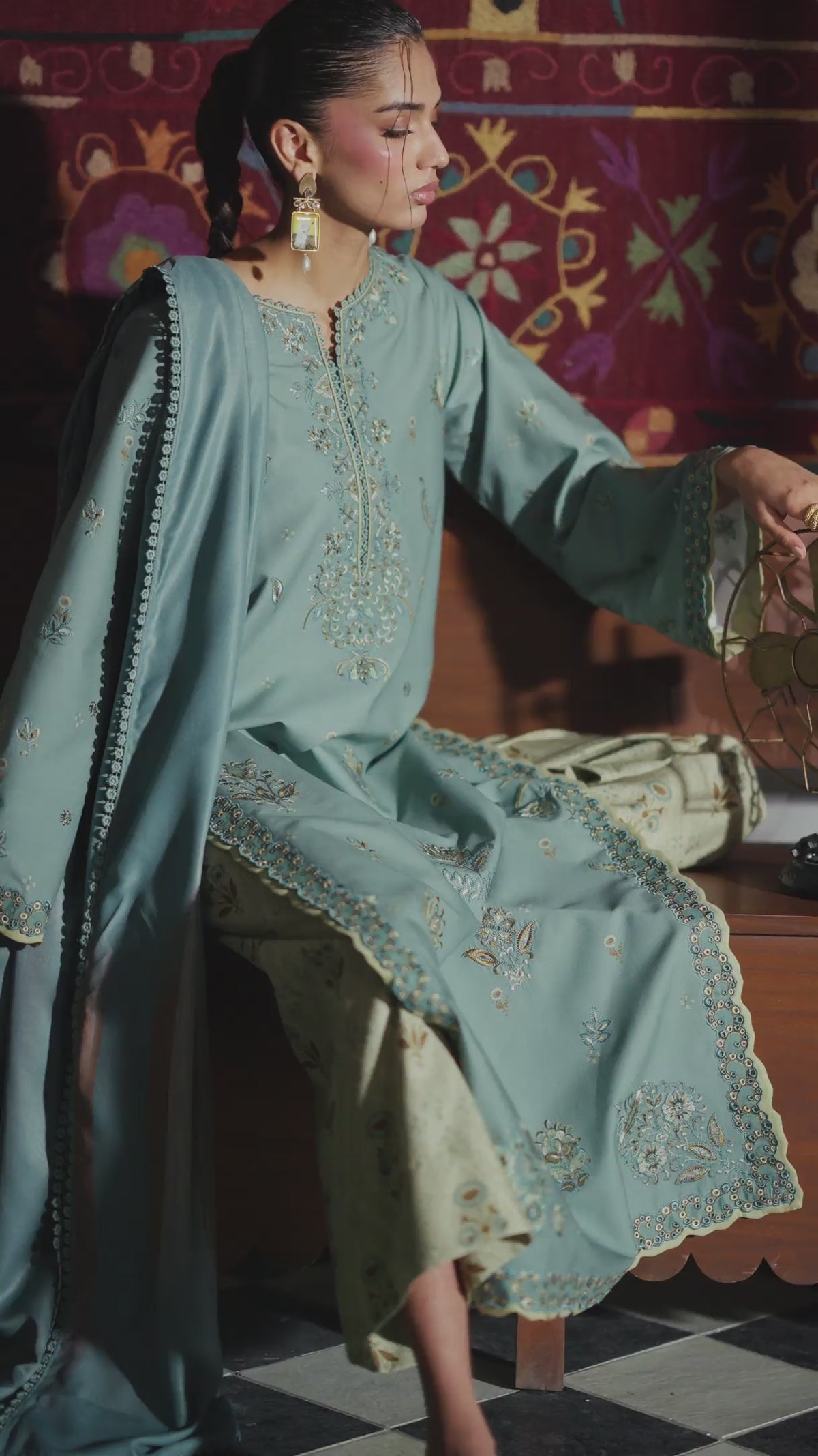 IPF-24 Embroidered Printed Viscose Linen