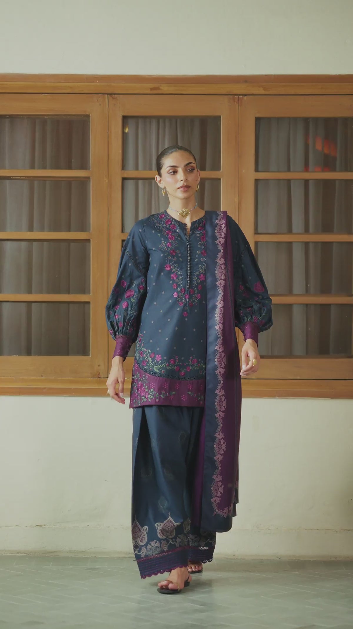 IPF-26  Embroidered Printed Viscose Linen