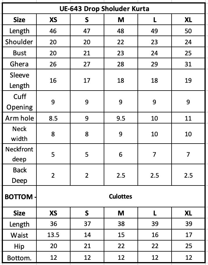 Size Chart